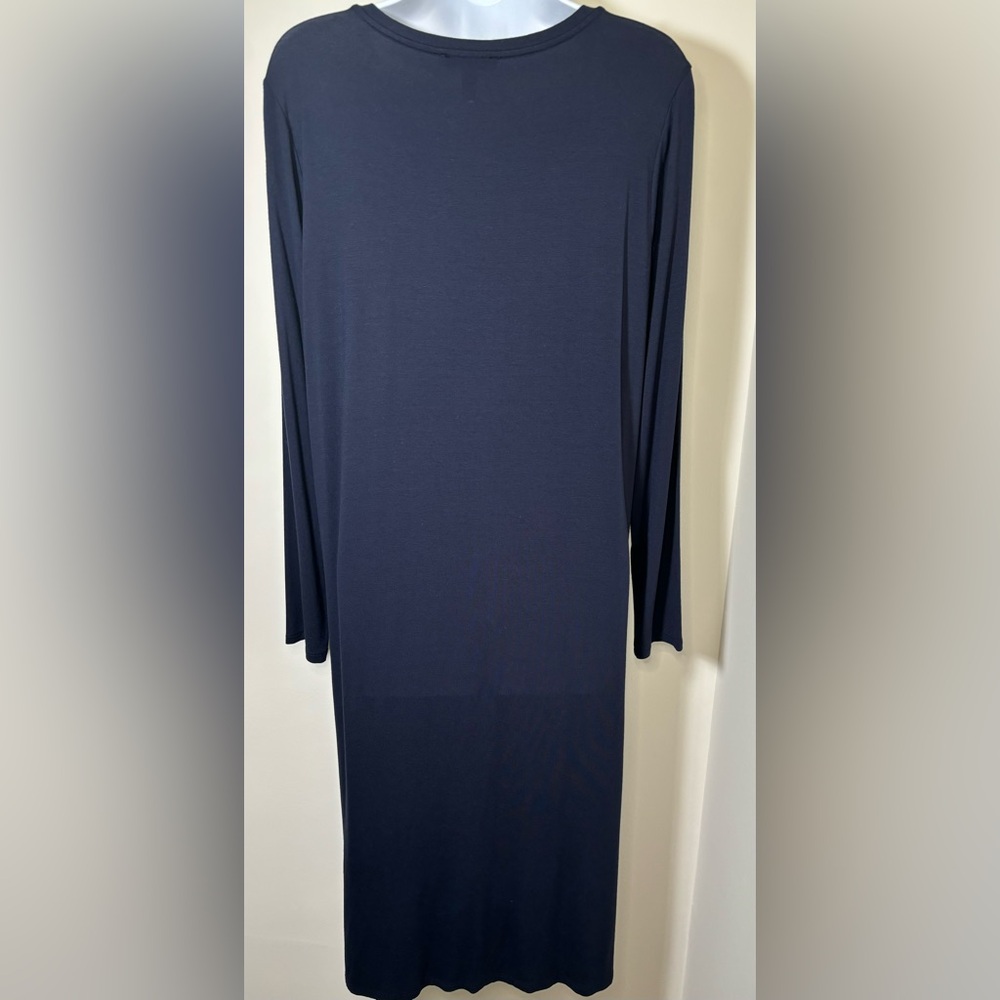 Eileen Fisher Long Sleeve V Neck Midi Dress - NWT - Picture 3 of 12
